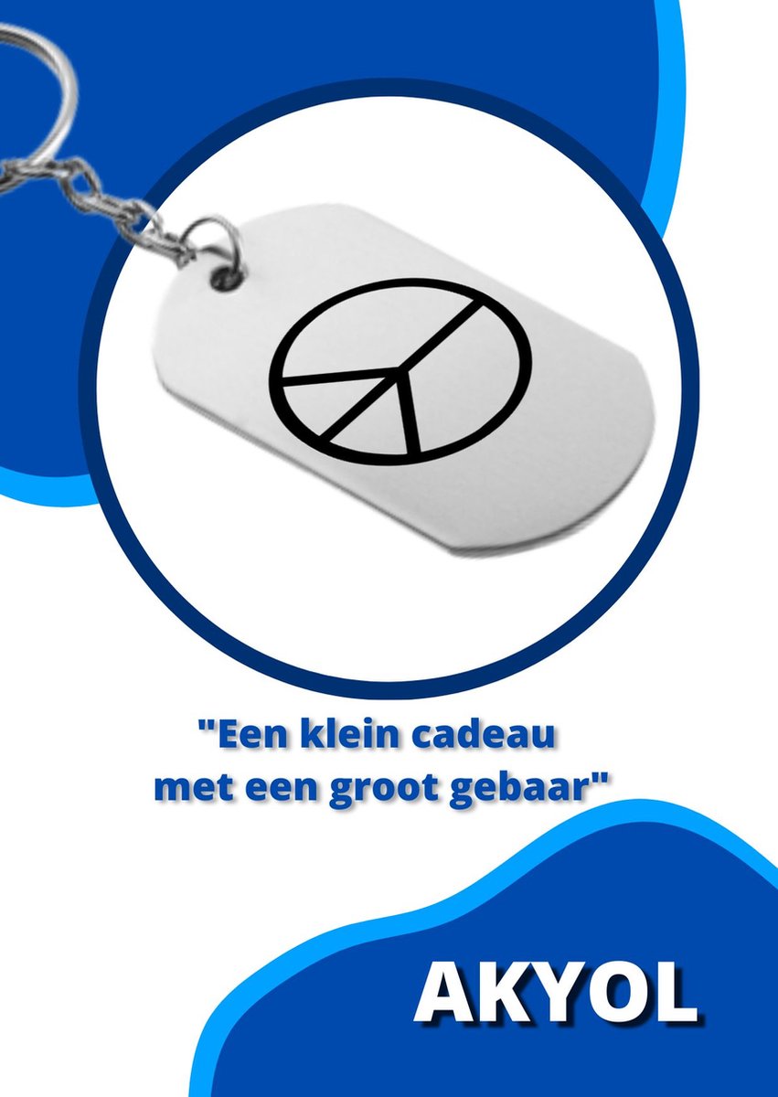 Peace sleutelhanger met naam
