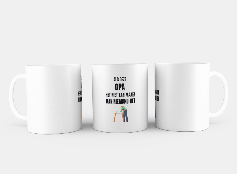 als deze opa het niet kan maken dan kan niemand het Koffiemok - Theemok