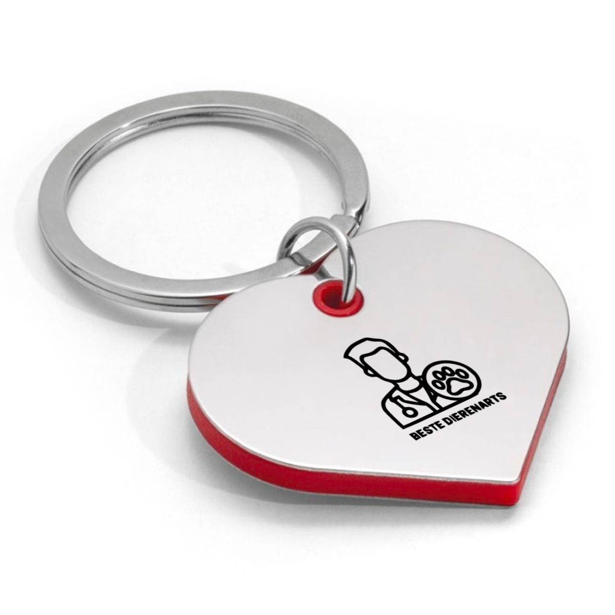 beste dierenarts sleutelhanger hartvorm