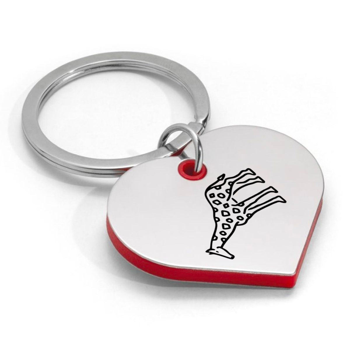 giraffe sleutelhanger hartvorm