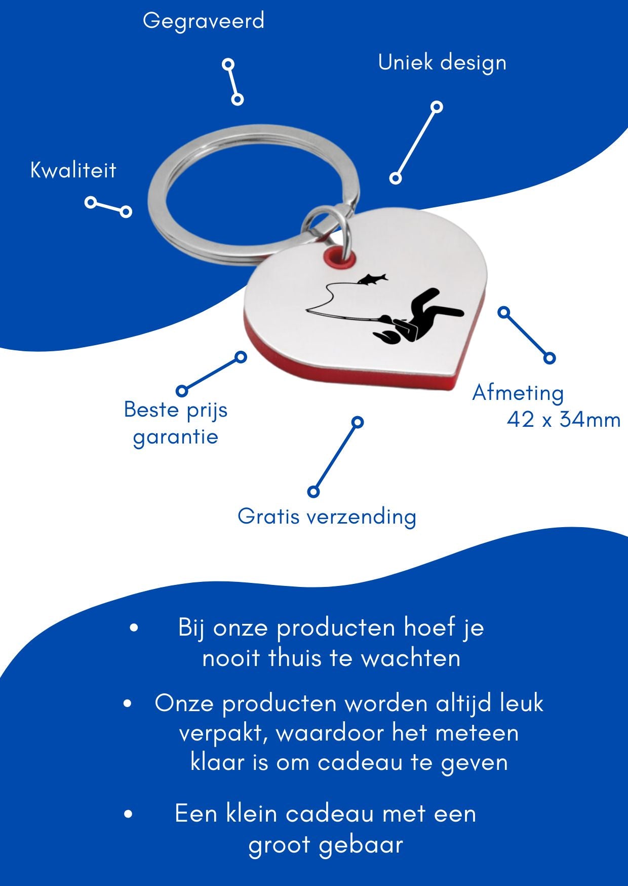 vissen sleutelhanger hartvorm