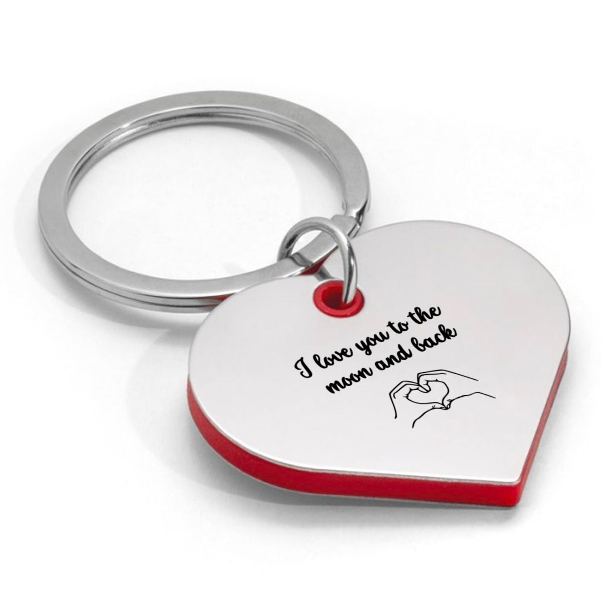 i love you to the moon and back sleutelhanger hartvorm