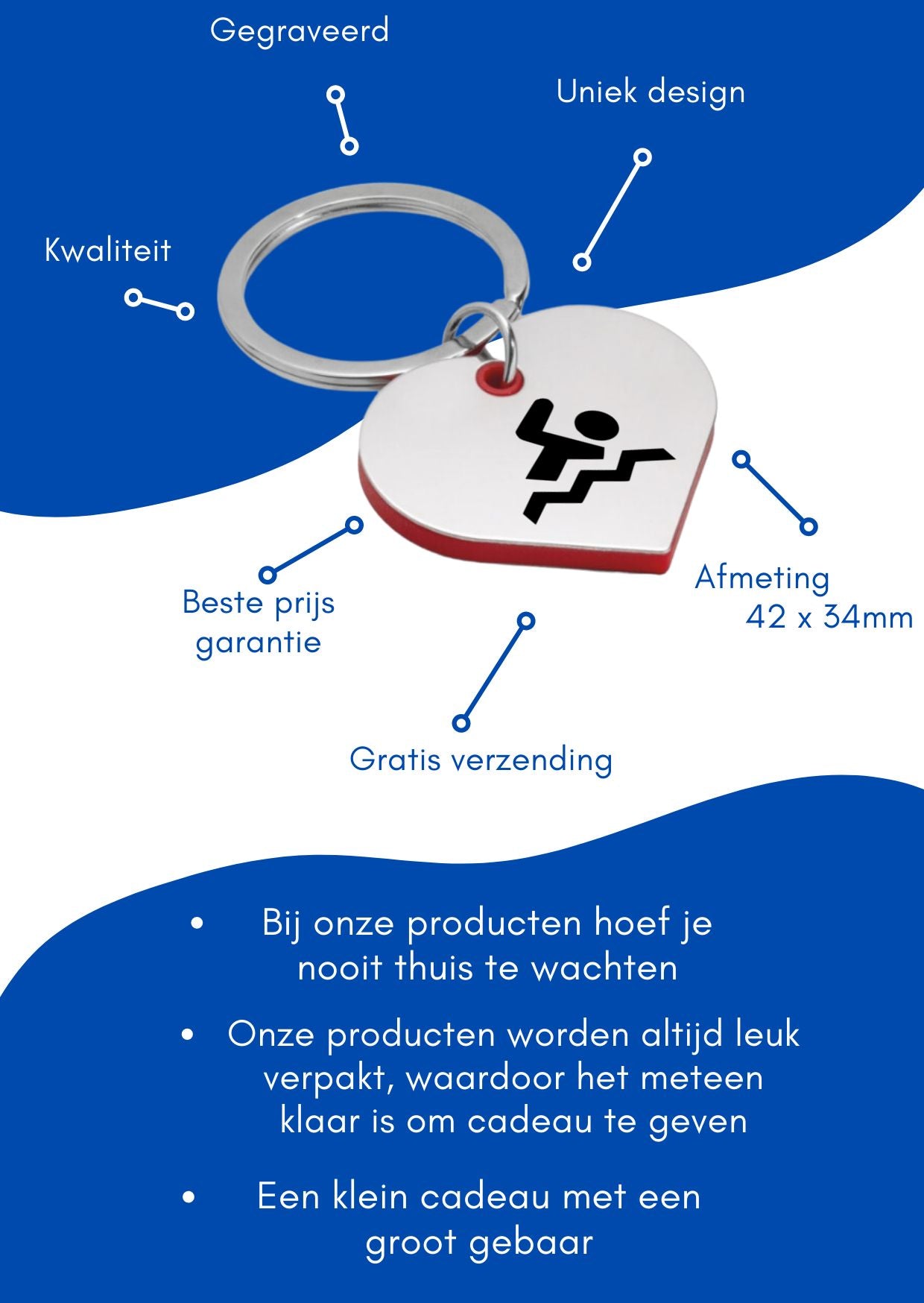 zwemmen sleutelhanger hartvorm