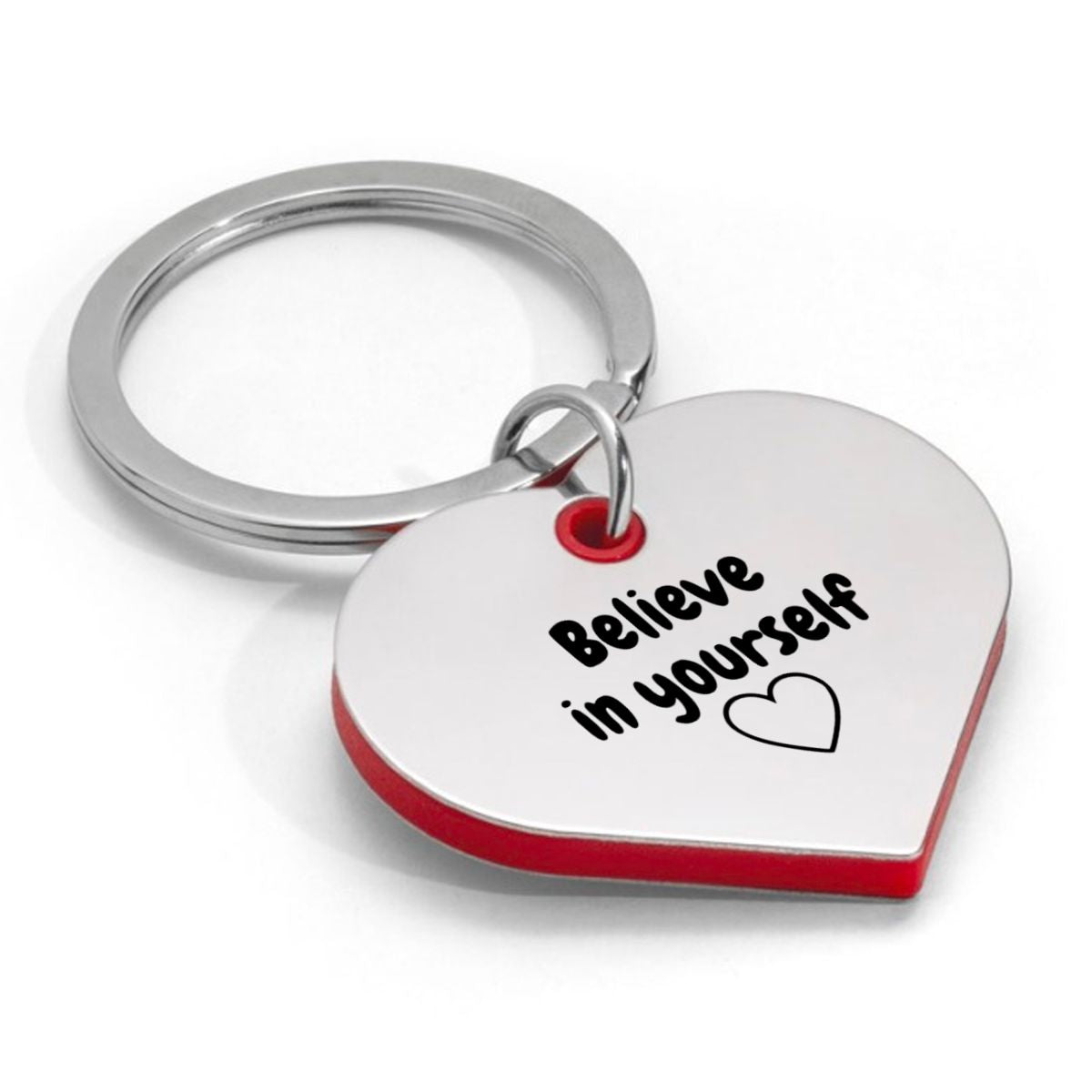 believe in yourself sleutelhanger hartvorm