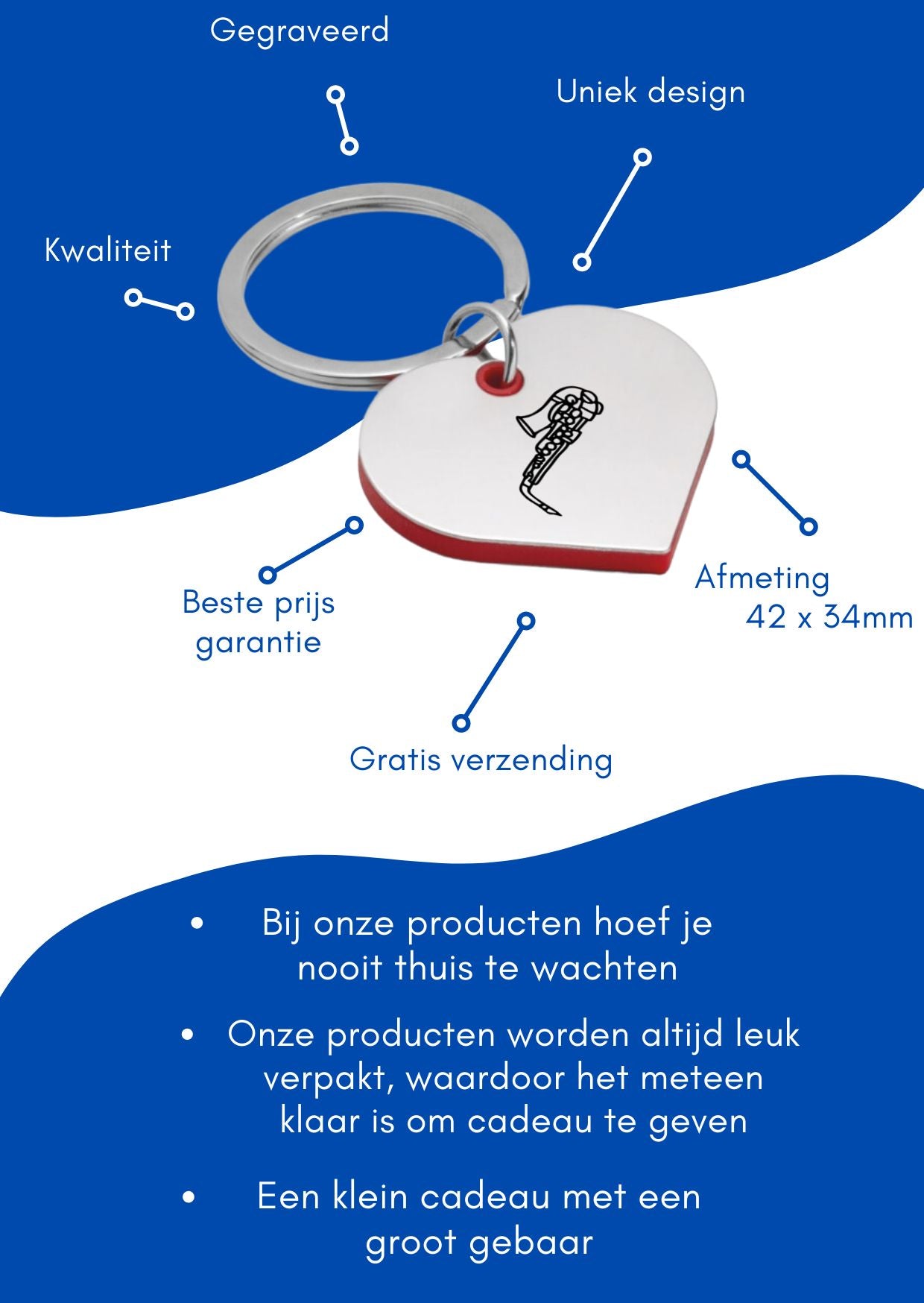 saxofoon sleutelhanger hartvorm