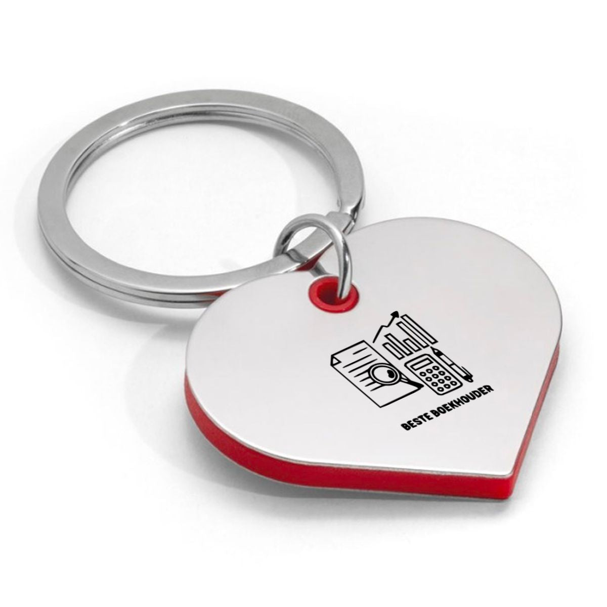 beste boekhouder sleutelhanger hartvorm