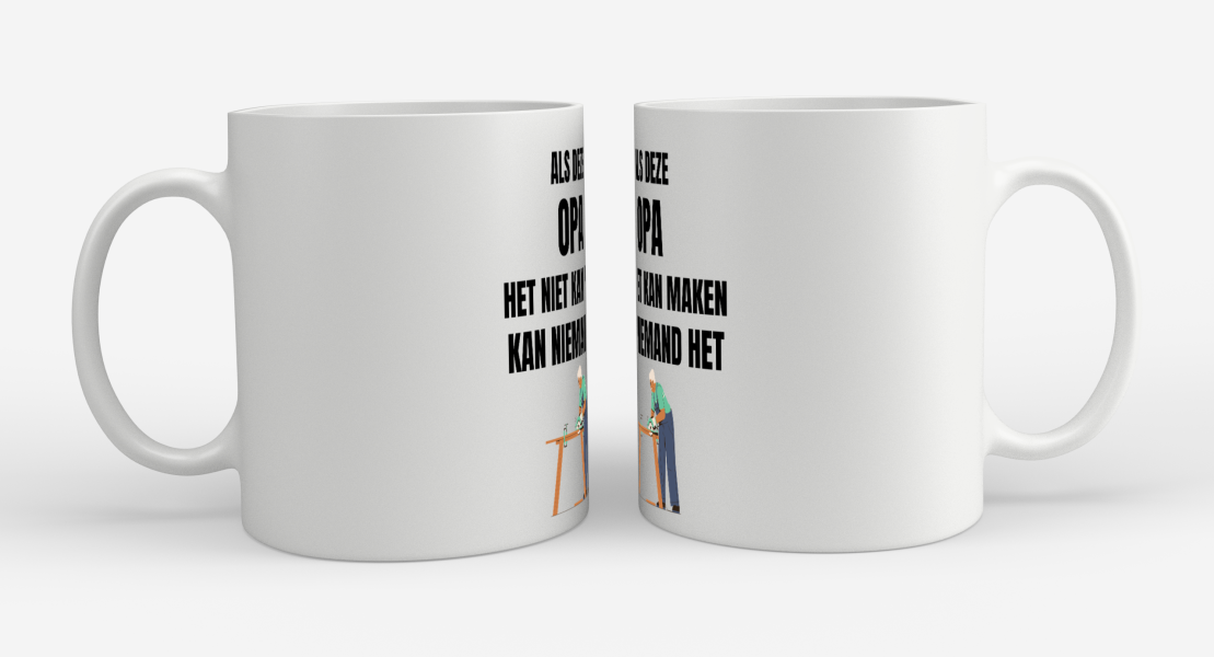als opa het niet kan maken dan kan niemand het Koffiemok - Theemok