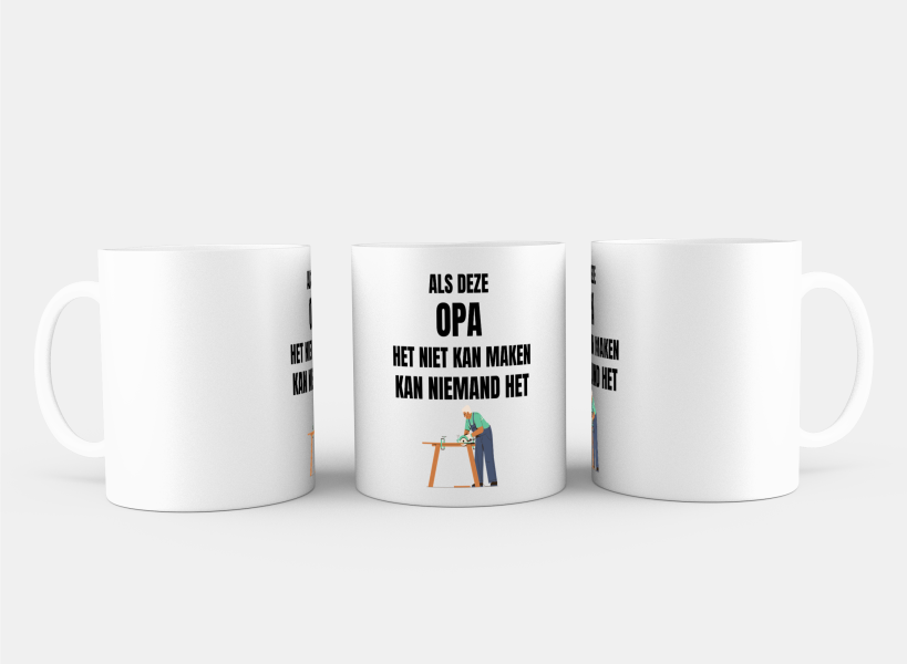 als opa het niet kan maken dan kan niemand het Koffiemok - Theemok