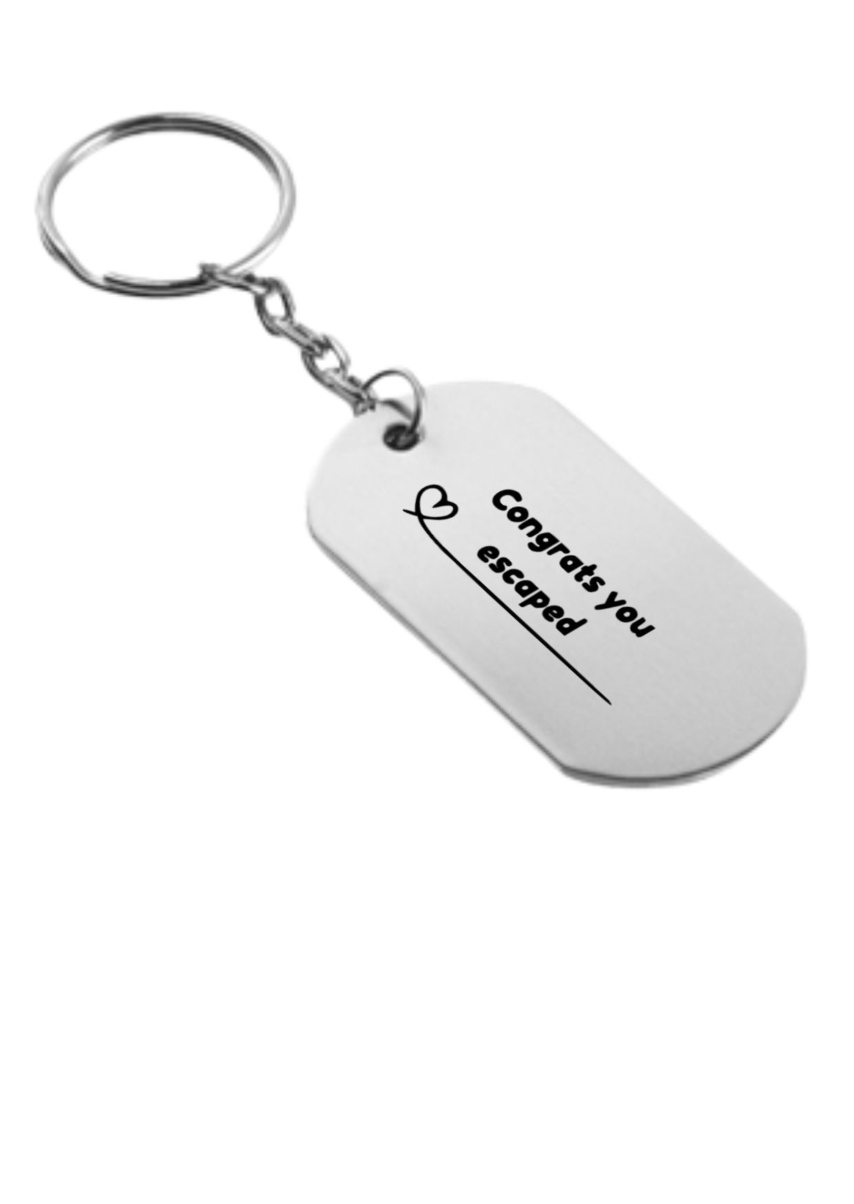 congrats you escaped sleutelhanger inclusief kaart sleutelhanger