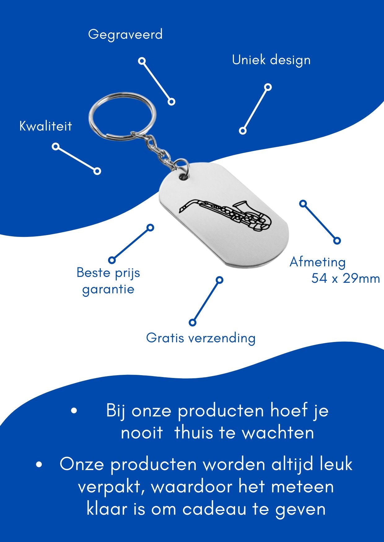 saxofoon sleutelhanger