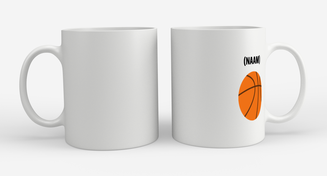 basketbal mok met eigen naam Koffiemok - Theemok