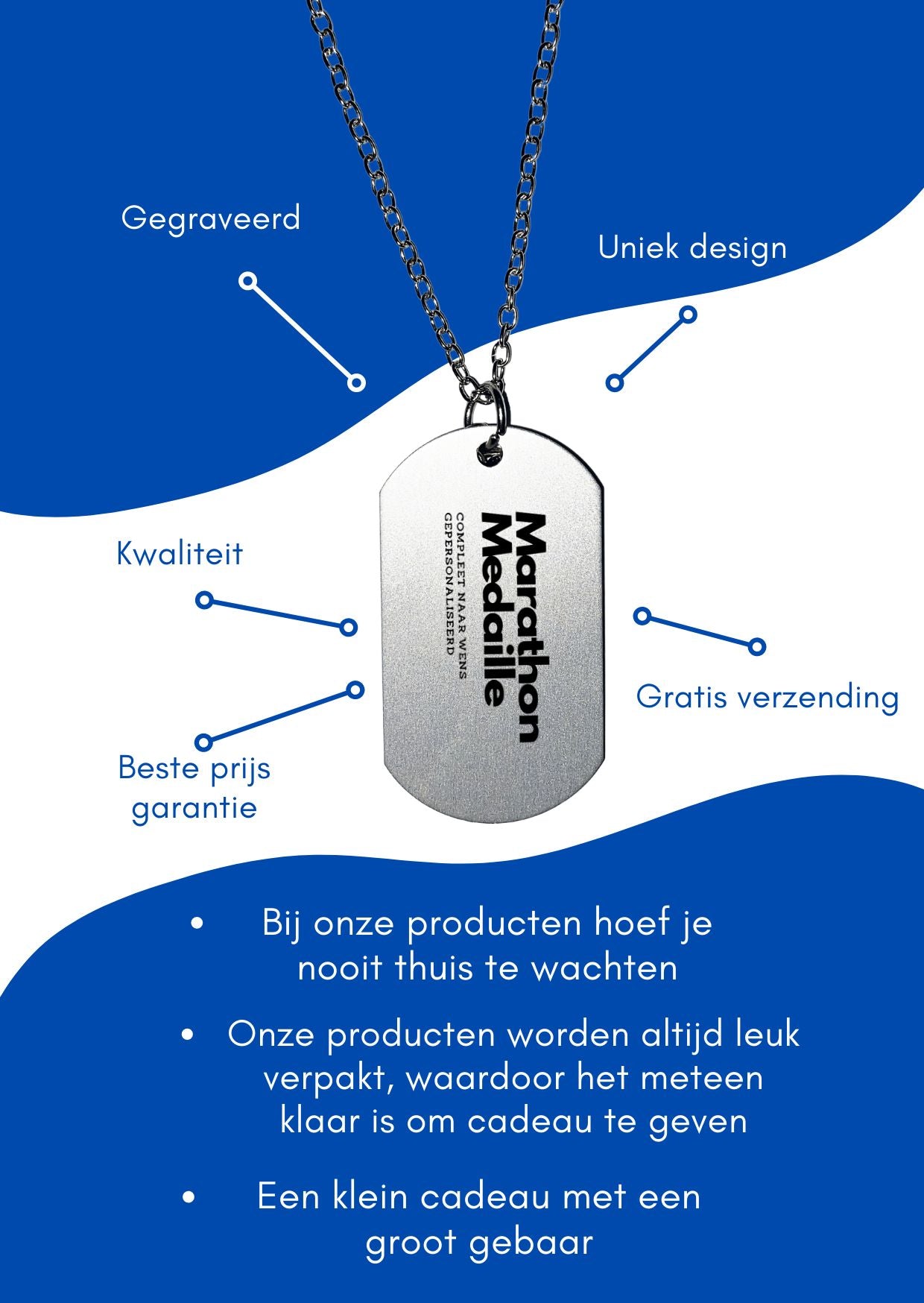 4 daagse medailles - marathon medailles gepersonaliseerd - ketting