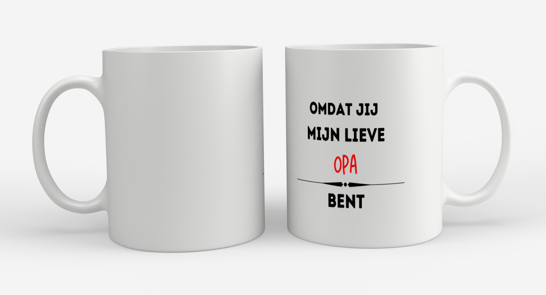 omdat jij mijn lieve opa bent Koffiemok - Theemok