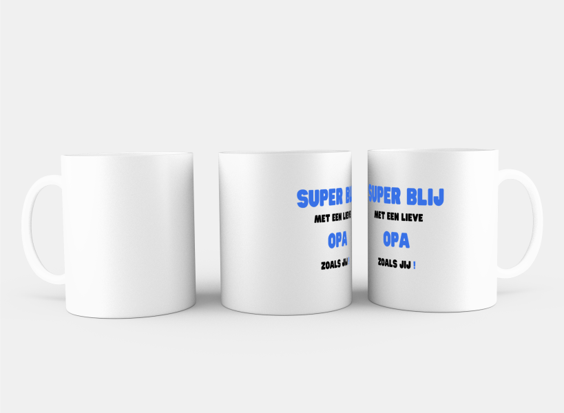 super blij met een lieve opa zoals jij Koffiemok - Theemok