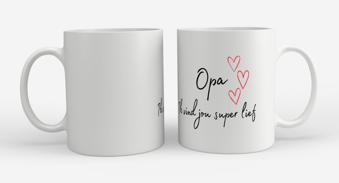 opa ik vind jou super lief Koffiemok - Theemok