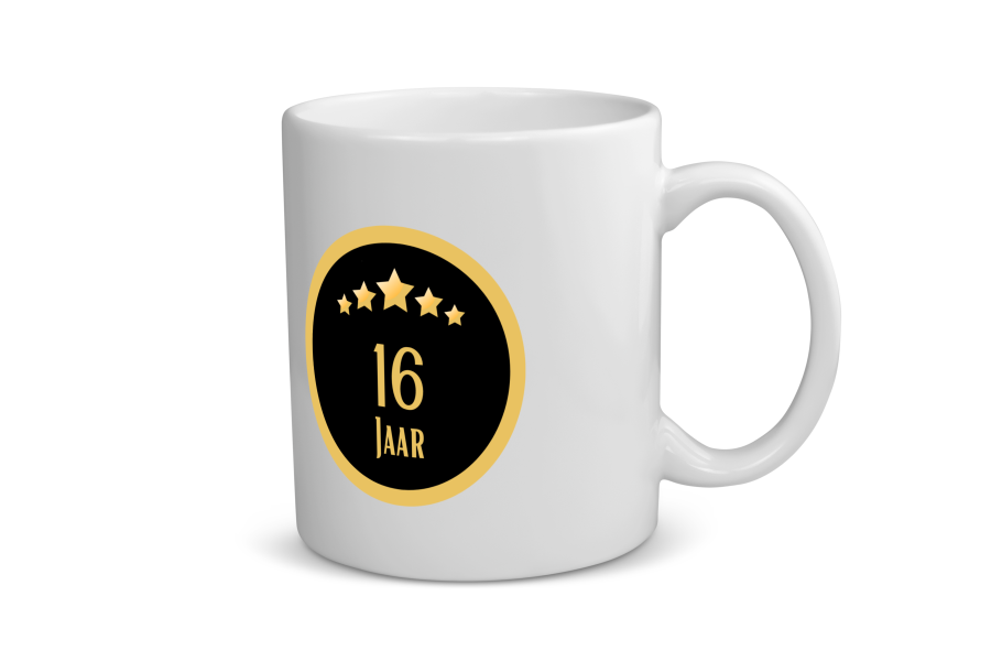 16 jaar Koffiemok - Theemok