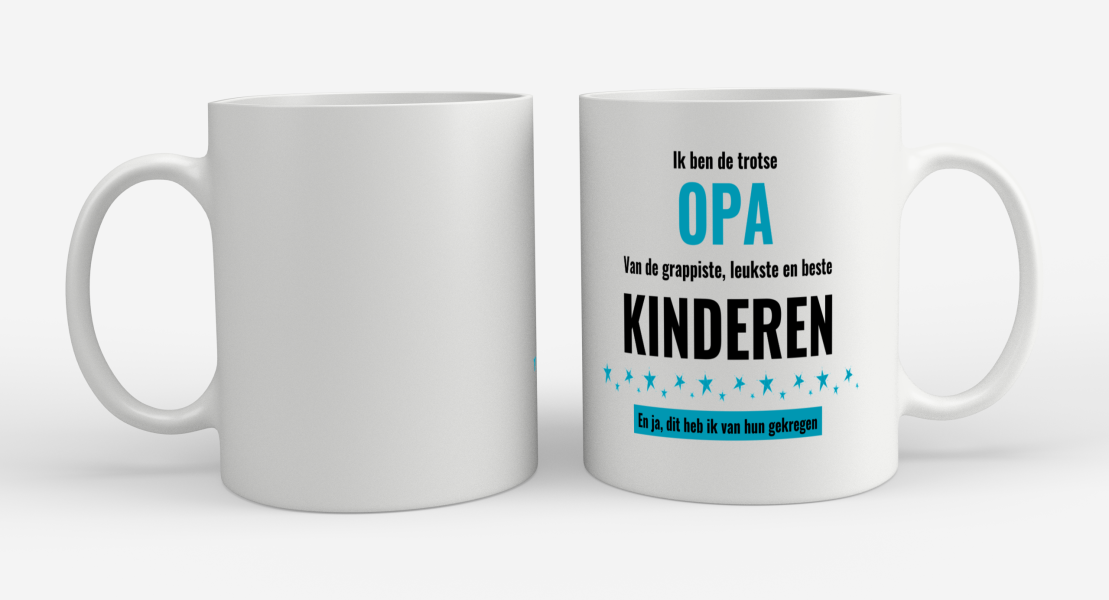 ik ben de trotste opa van de grappigste, leukste en beste kinderen, en ja dit heb ik van hun gekregen Koffiemok - Theemok