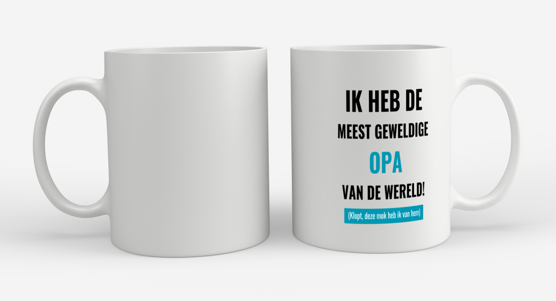 ik heb de meest geweldige opa van wereld (klopt, deze mok heb ik van hem) Koffiemok - Theemok