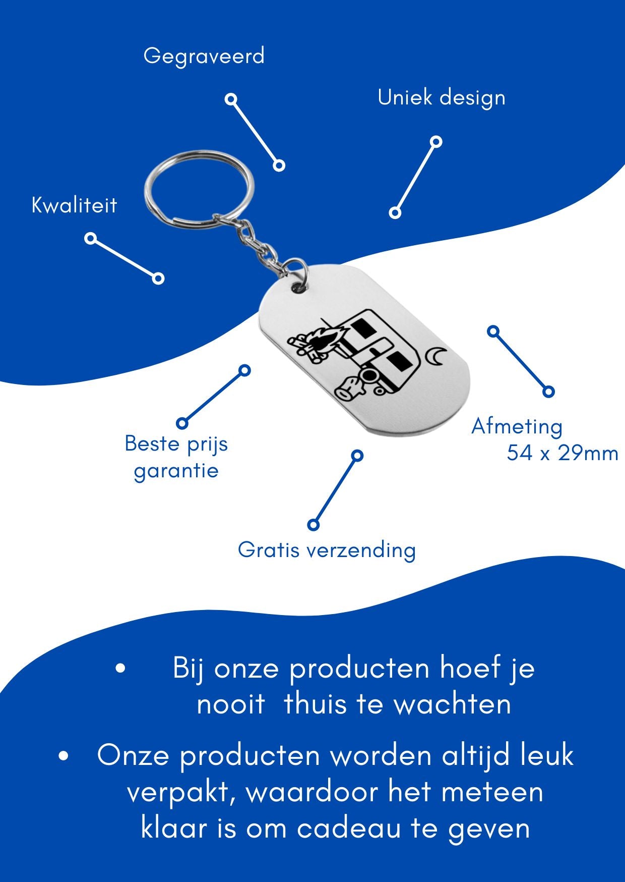 kamperen sleutelhanger