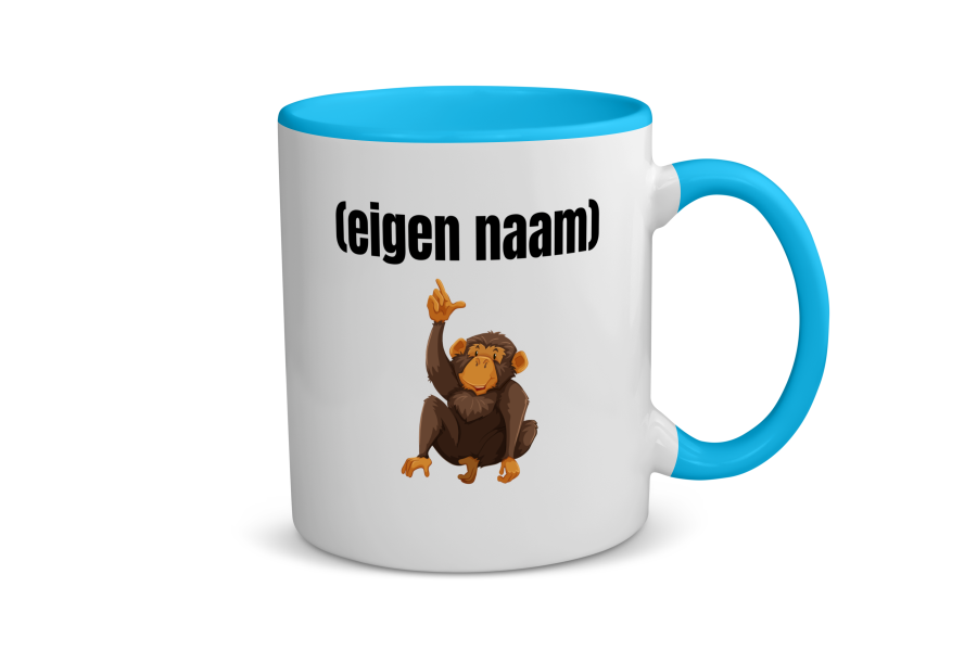 aap met eigen naam Koffiemok - Theemok
