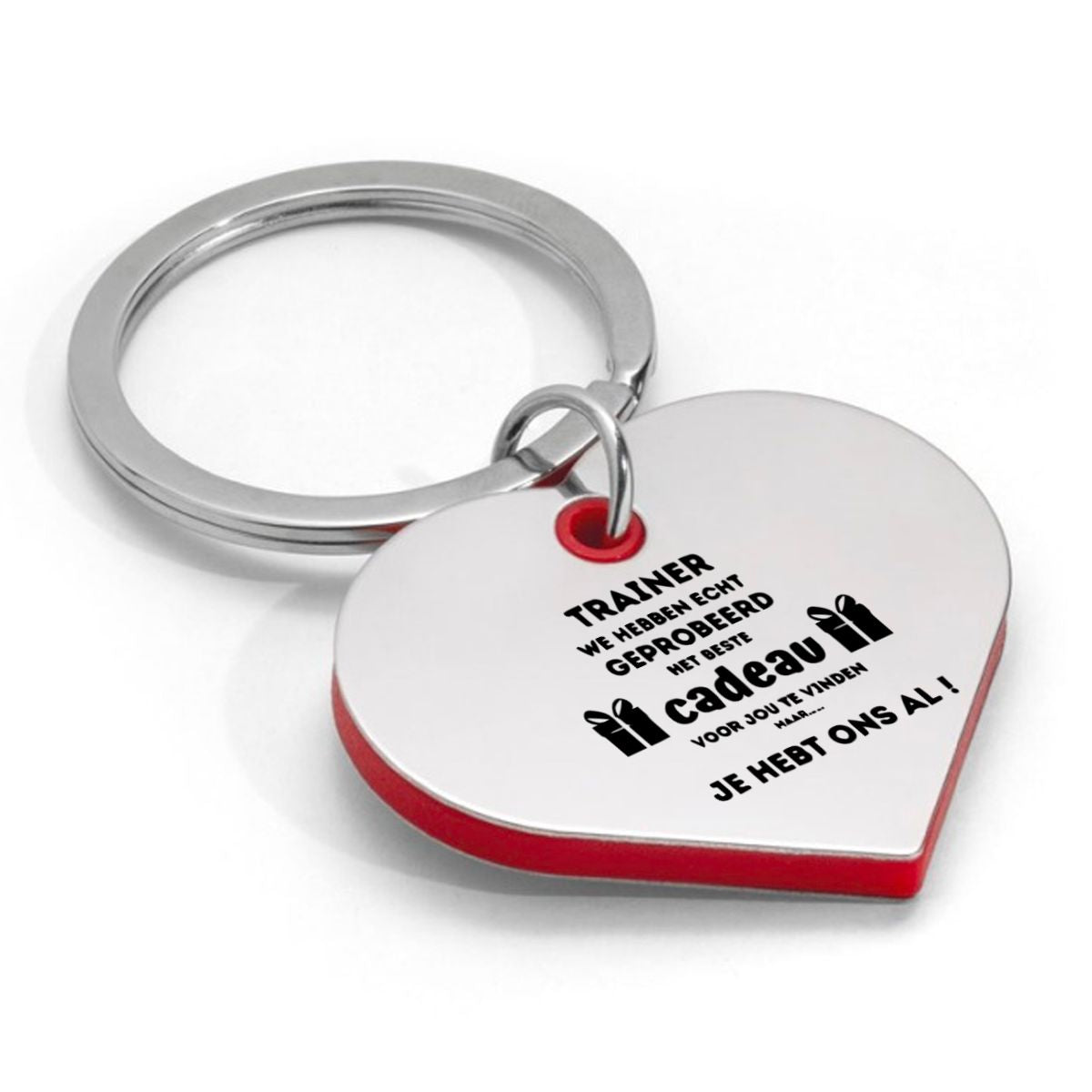 trainer we hebben echt geprobeerd het beste cadeau voor jou te vinden sleutelhanger hartvorm