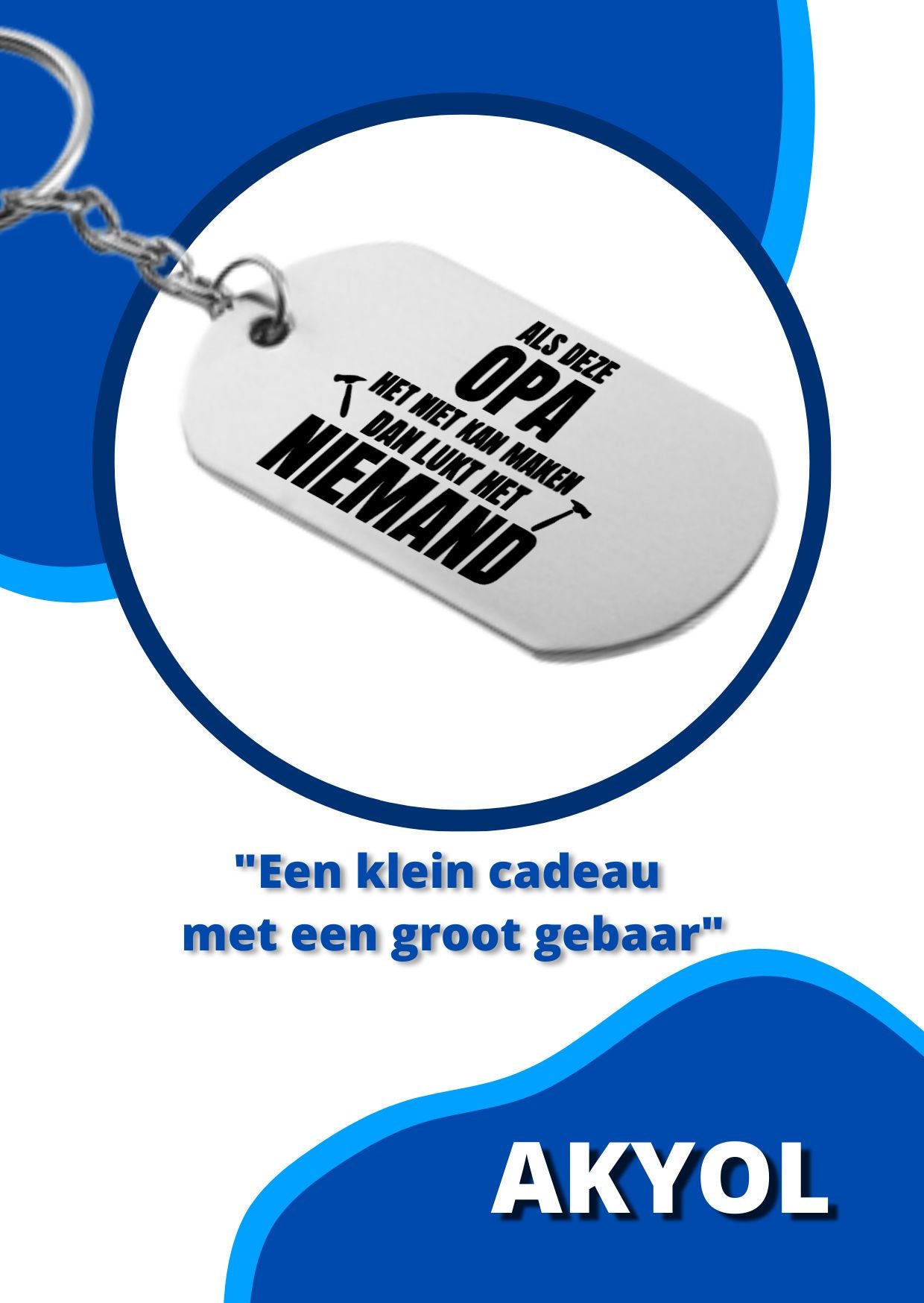 als deze opa het niet kan maken dan lukt het niemand sleutelhanger