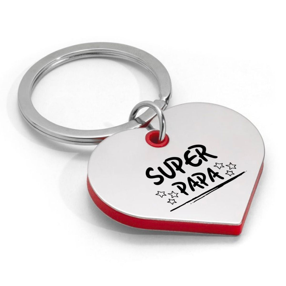 super papa sleutelhanger hartvorm