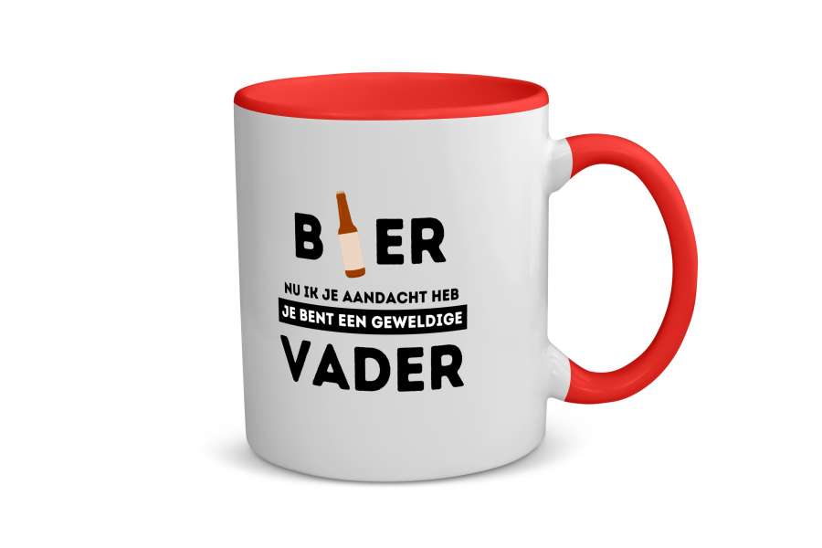 bier, nu ik je aandacht heb je bent een geweldige vader Koffiemok - Theemok