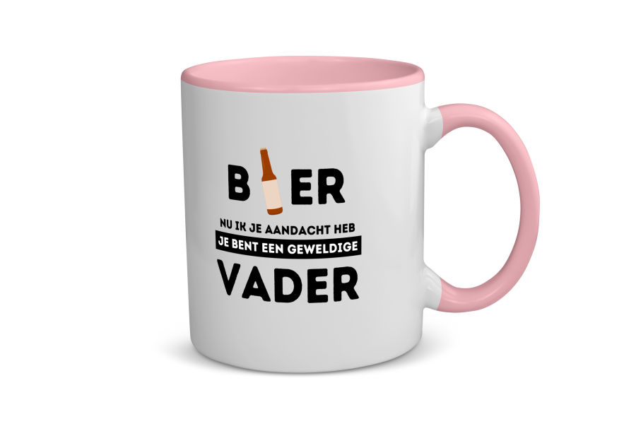 bier, nu ik je aandacht heb je bent een geweldige vader Koffiemok - Theemok