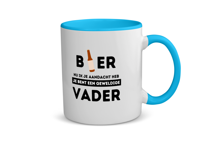 bier, nu ik je aandacht heb je bent een geweldige vader Koffiemok - Theemok
