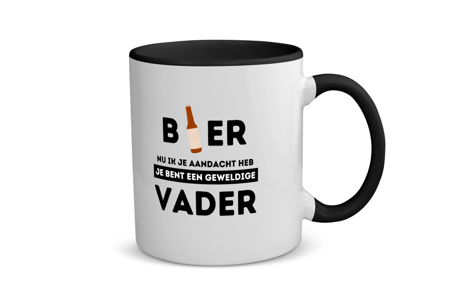 bier, nu ik je aandacht heb je bent een geweldige vader Koffiemok - Theemok