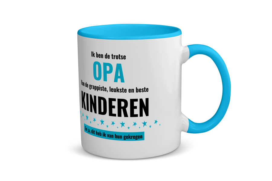 ik ben de trotste opa van de grappigste, leukste en beste kinderen, en ja dit heb ik van hun gekregen Koffiemok - Theemok
