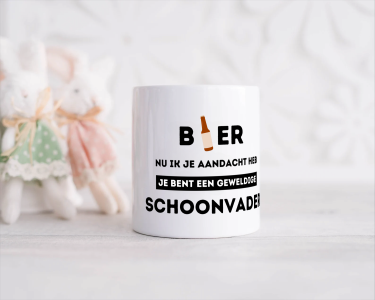 bier, nu ik je aandacht heb je bent een geweldige schoonvader Spaarpot