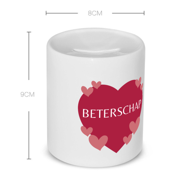 beterschap hartje en kleine hartjes Spaarpot