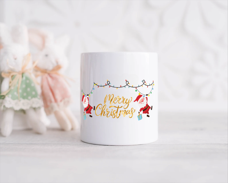 kerst mok merry christmas 2 kerstmannen Spaarpot