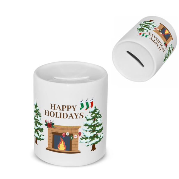 kerst mok happy holidays Spaarpot
