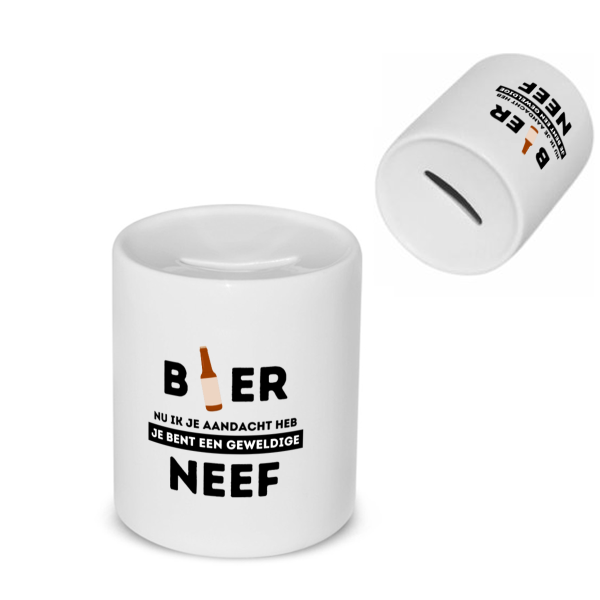 bier, nu ik je aandacht heb je bent een geweldige neef Spaarpot