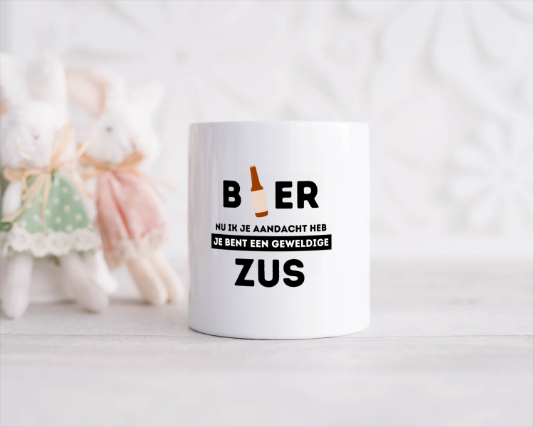 bier, nu ik je aandacht heb je bent een geweldige zus Spaarpot
