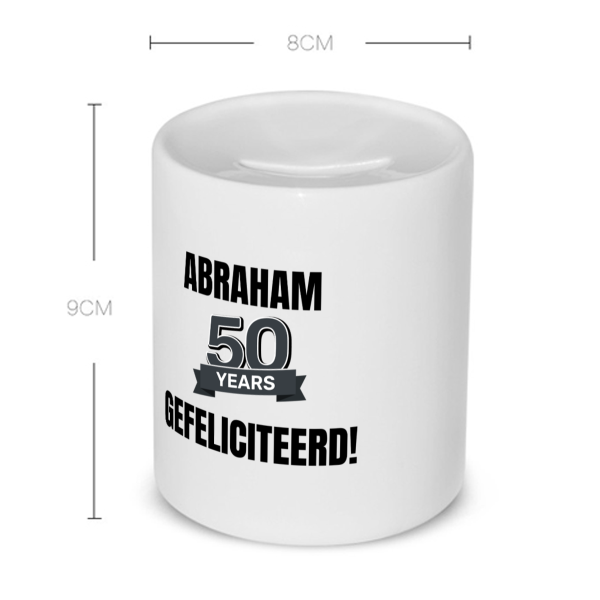 50 jaar sarah en abraham cadeau Spaarpot