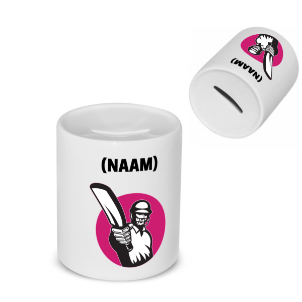 cricket mok met eigen naam Spaarpot