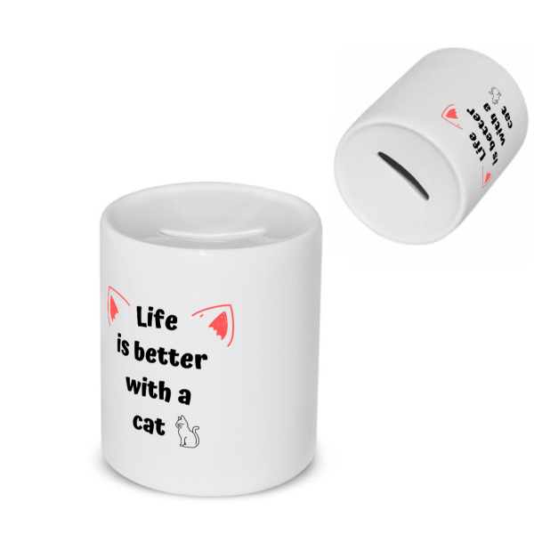 life is better with a cat Spaarpot