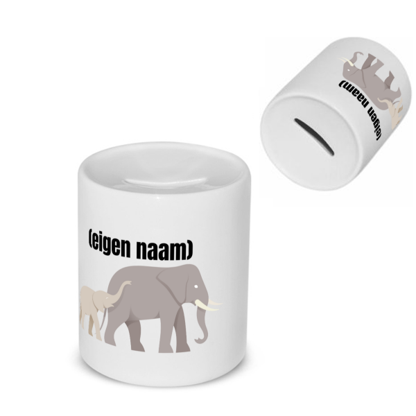 olifant en kleine met eigen naam Spaarpot