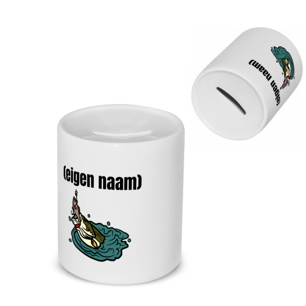 vis met eigen naam Spaarpot