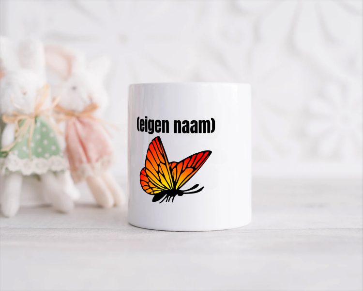 oranje vlinder met eigen naam Spaarpot