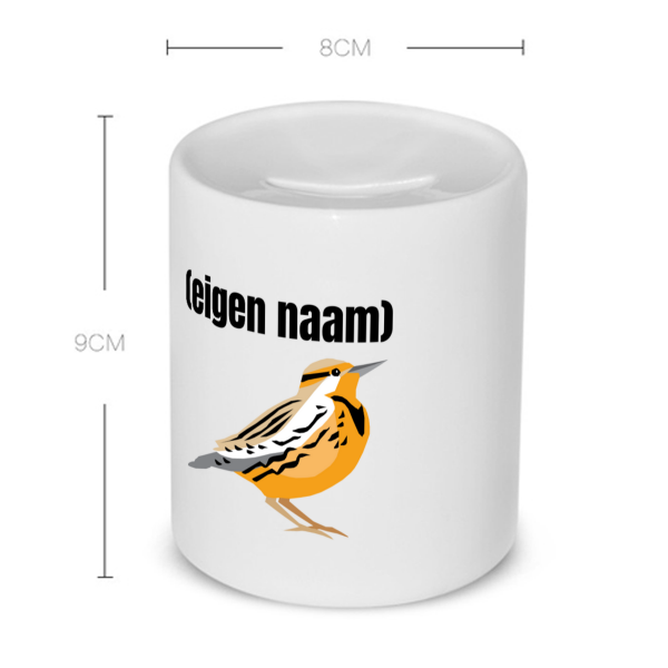 oranje mus met eigen naam Spaarpot