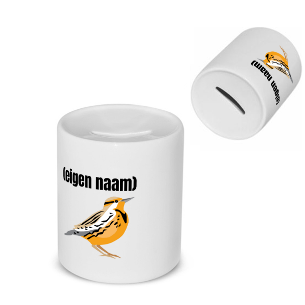 oranje mus met eigen naam Spaarpot