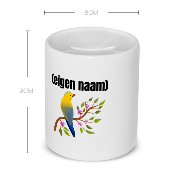 vogel in een boom met eigen naam Spaarpot