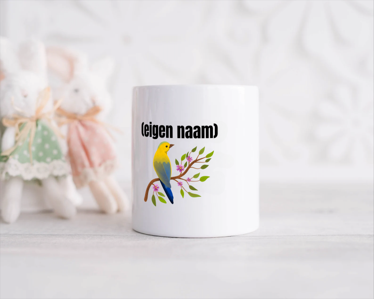vogel in een boom met eigen naam Spaarpot