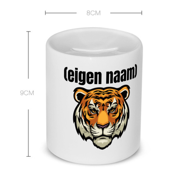 tijgerkop met eigen naam Spaarpot