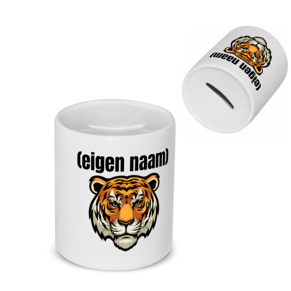 tijgerkop met eigen naam Spaarpot